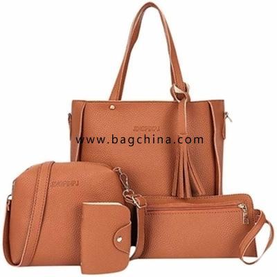 Messenger Bag Purse Set for Women Leather Handbag Tote Bag Crossbody Bag 4 pcs 