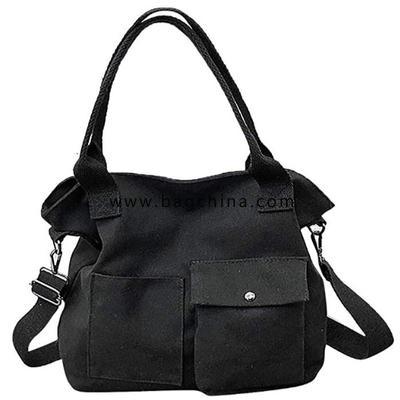 Unisex Soft Casual Canvas Messenger Shoulder Hobo Top-Handle tote Bag