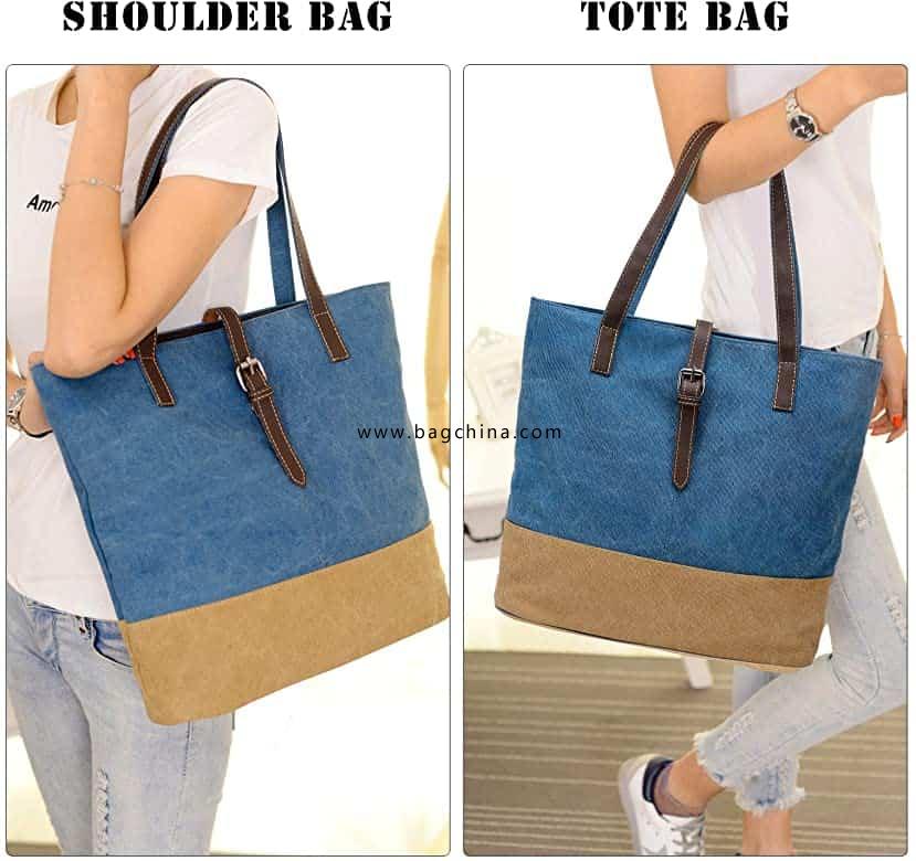 Canvas Tote Bag for Women Shoulder Purse Beach Handbags Work School Travel Shopping Pack