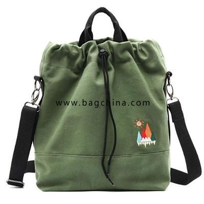 Sunshine Embroidery Women Canvas Tote bags Shoulder Work Bag Crossbody Bag