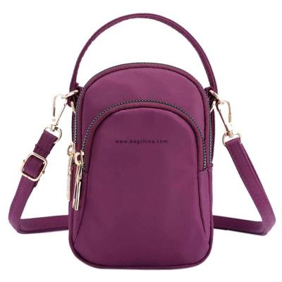 Womens Mini Shoulder Bag Fashion Handbag Messenger Vintage Lightweight Nylon Purse Solid Zipper Waterproof Flap Crossbody Bag