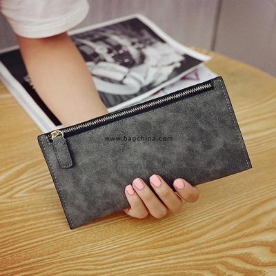 Womens Purse Ladies Wallet Long Money Bags Simple Style Coin Purse Leather Thin Wallets Female Card Holder Solid