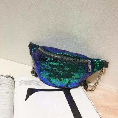 Fashion Sequins Women Waist Pack Femal Chain Belt Bag Leg Bag Phone Pouch Bags Women for Ladies Girls Fanny Pack Bum Bag