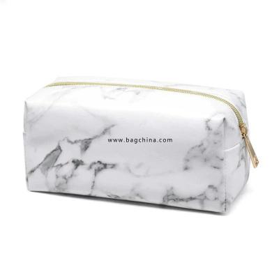 2019 New Marble Pattern PU Cosmetic Bag Portable Clutch Bag Large Capacity Cosmetic Storage Bag Fashion Travel Bag