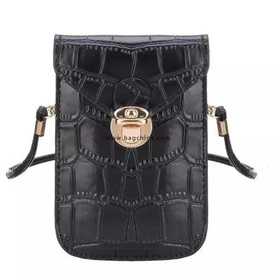 Silver Mobile Phone Mini Bags Small Clutches Shoulder Bag Crocodile Leather Women Handbag Black Clutch Purse Handbag Flap Black
