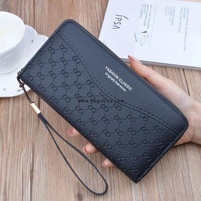 2020 New Women Wallets Long Zip Wallet Fashion Embossed Large Capacity Mom Mobile Phone Handbag Letter 6 Color Wallet