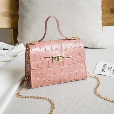 Bags for Women 2020 New Crocodile Pattern Handbag PU Fashion Shoulder Bag Chain Lock Messenger Bag Small Square Bag