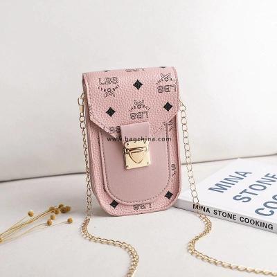 2020 New Women Shoulder Bags Korean Letter Printing Small Square Bag Buckle Diagonal Bag PU Fashion Mobile Phone Coin Purse