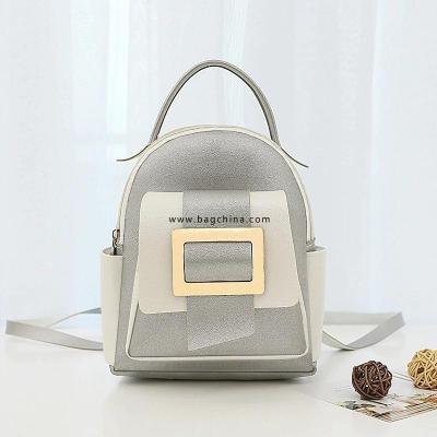 2020 New Mini Ladies Backpack Fashion Color Matching Small Fresh Backpack PU Pure Color Mobile Phone Coin Purse