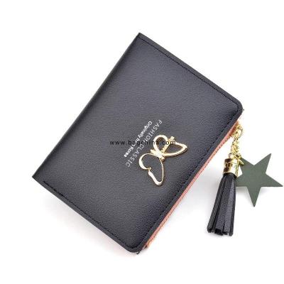 Bow Tassel Women Short Wallets Women Fashion PU Leather Coin Purse Mini Wallet Designer Ladies Card Holder Wallet Cartera Mujer