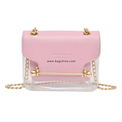 Fashion Women Brand Design Small Square Shoulder Bag Clear Transparent PU Composite Messenger Bags New Female Handbags