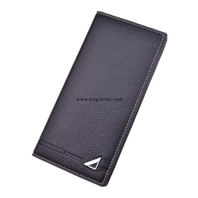 2020 Wallet Men Small Litchi Business Card Holder Men Wallets Money Bag Male Vintage Black Long Purse Leather Slim Wallets Thin