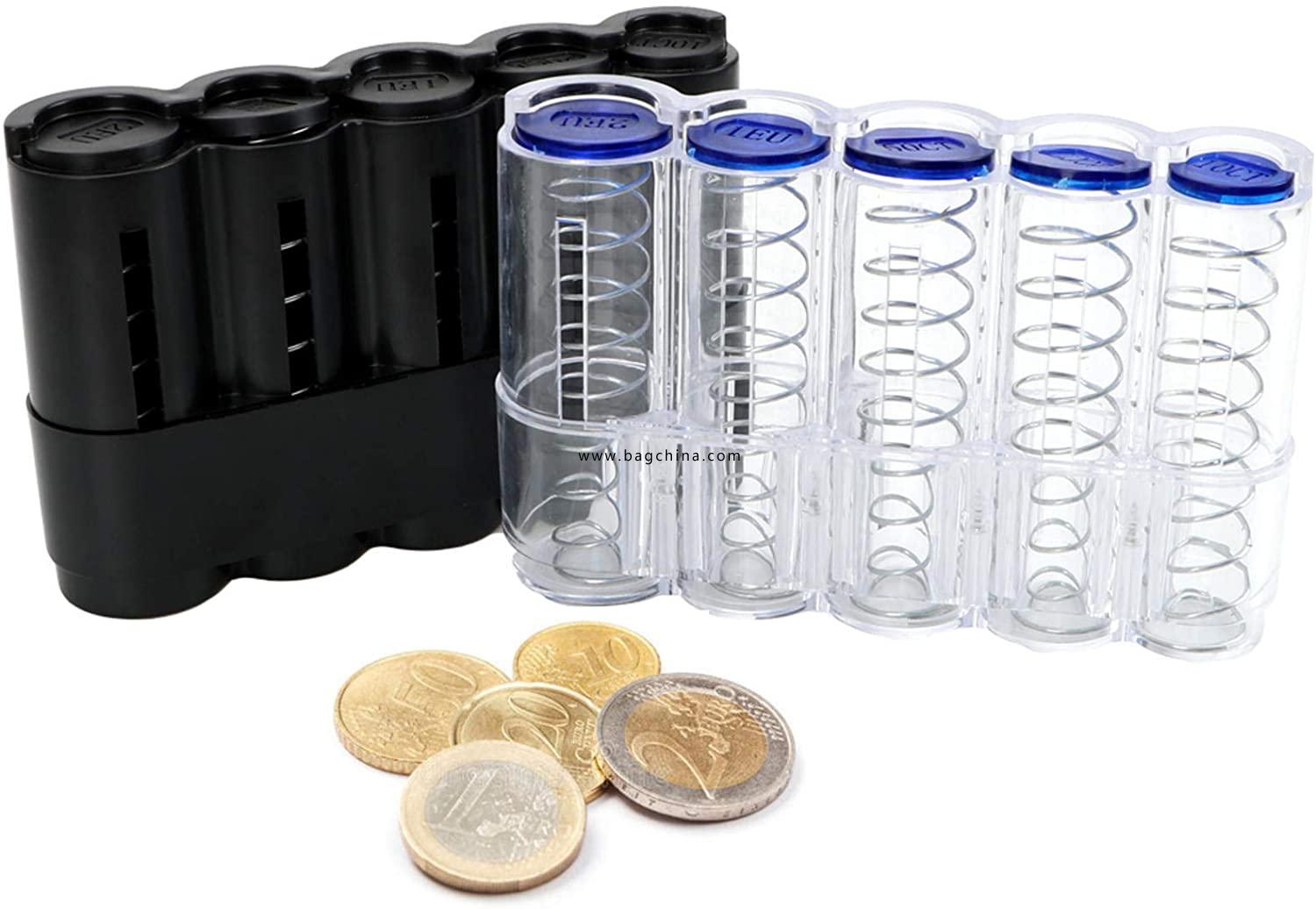 New Euro Coin Dispenser Storage Coins Purse Wallet Holders Storage Box  PlastDS